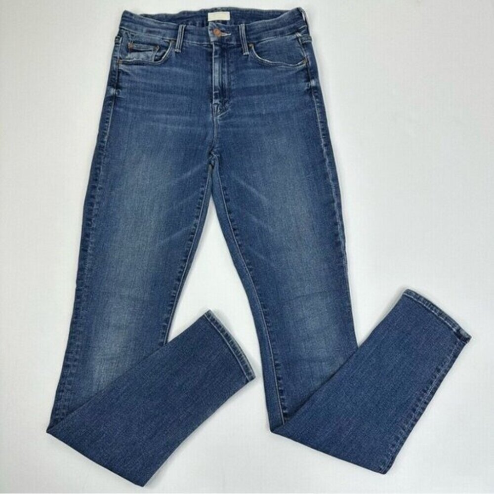 MOTHER Women's The Looker Groovin Skinny Jeans Blue Mid Rise W25-26‎ L29.75